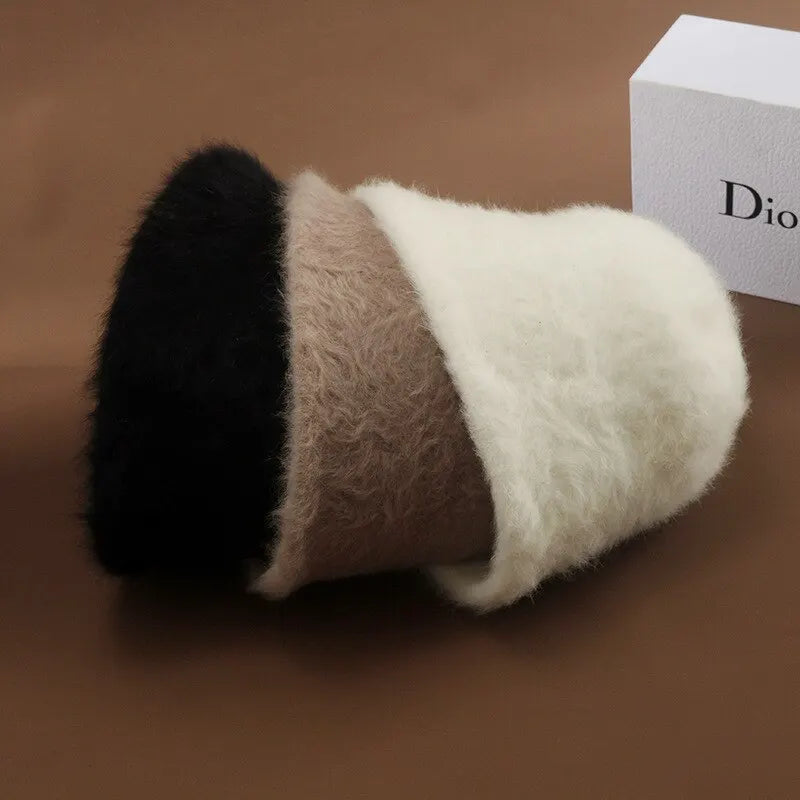 Versatile Fisherman Hat Imitation Rabbit Hair Cover Ear Protection Cold Proof Warm Plush Hat