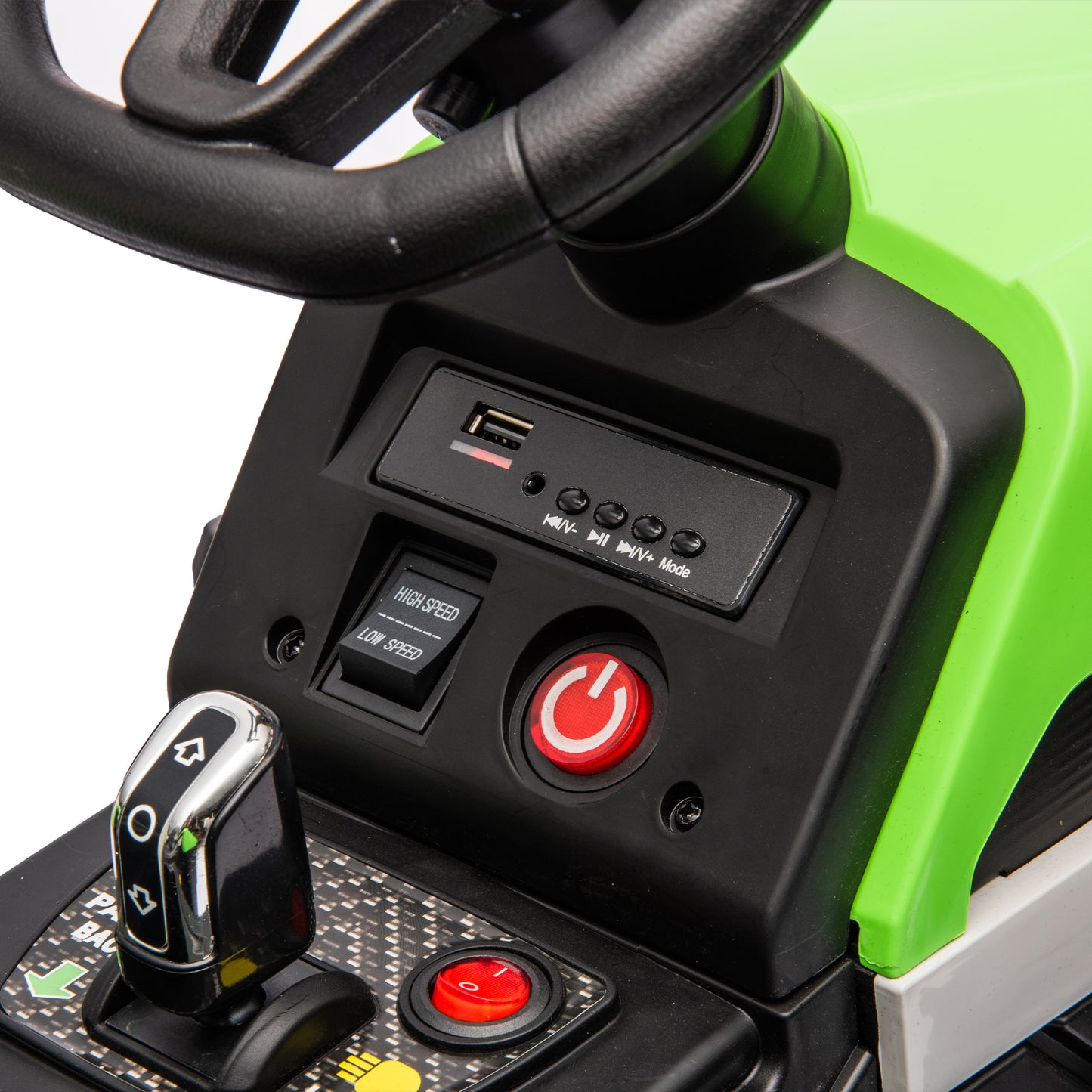 Electric Tractor powered by 24V battery, 200w * 2 motor 1.86-4.97MPH/remote control three speed adjustable