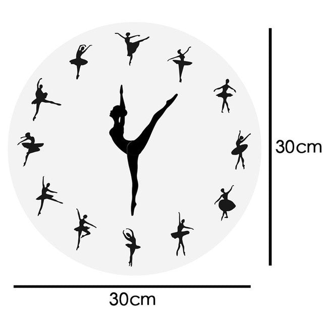 Yoga Postures Wall Clock GYM Fitness Flexible Girl Silent Modern Clock
