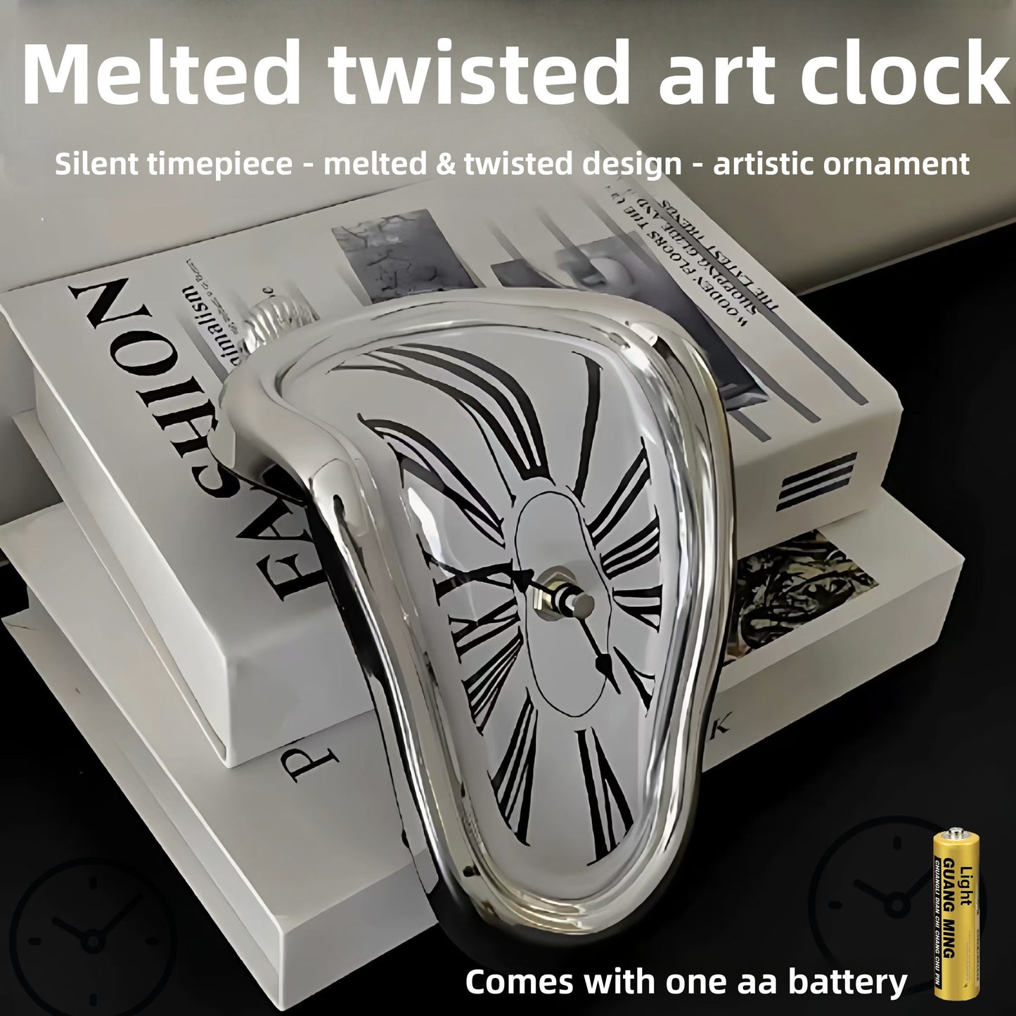 Melting illusion Desk Corner Clock Silent Quartz