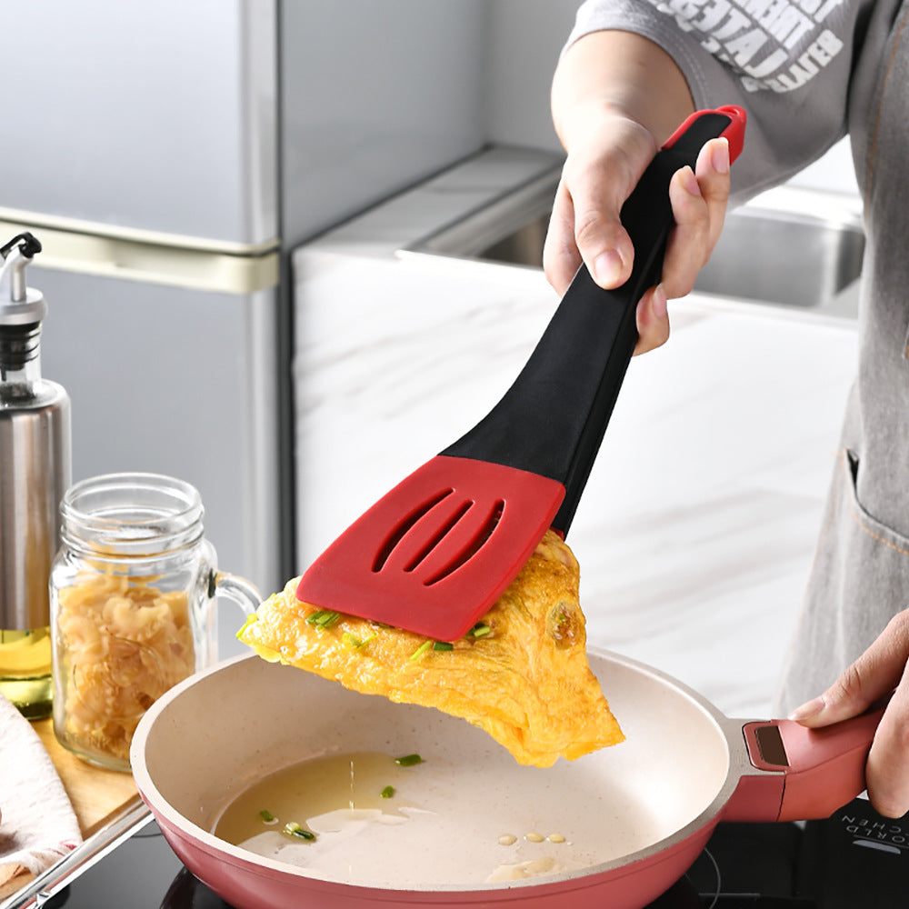 3 In 1 Frying Spatula Clip Silicone Food Clip Frying Steak Pancakes Shovel Slotted