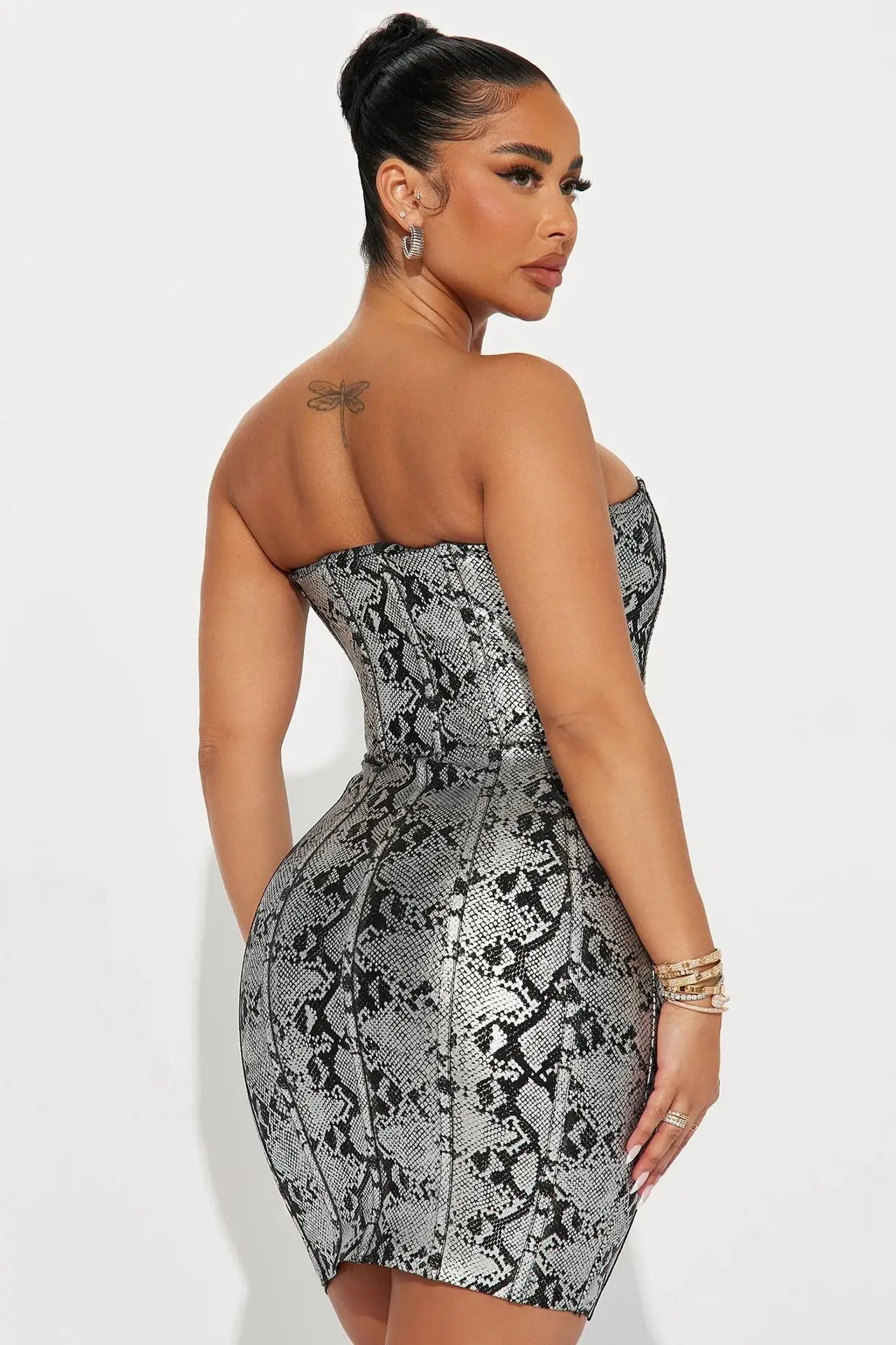 Gold and Silver snake pattern dress