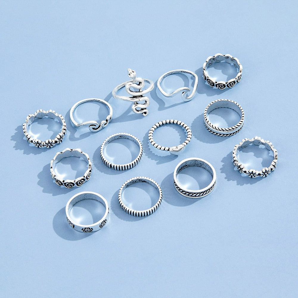 Geometric Joint Rings 13 Pcs Set