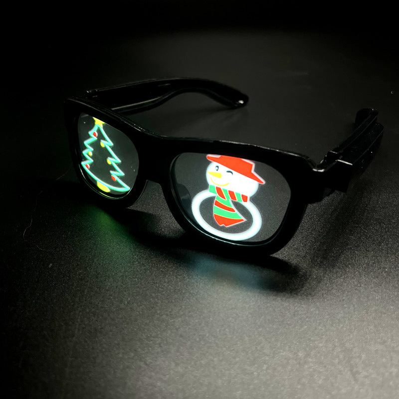 Light Emitting Glasses LED Light Emitting Glasses Rechargeable USB Cold Lens EI Glasses Festival Party Glasses Props