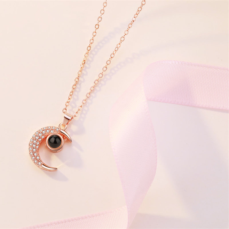 100 Languages I Love You Necklace Star Moon Necklace