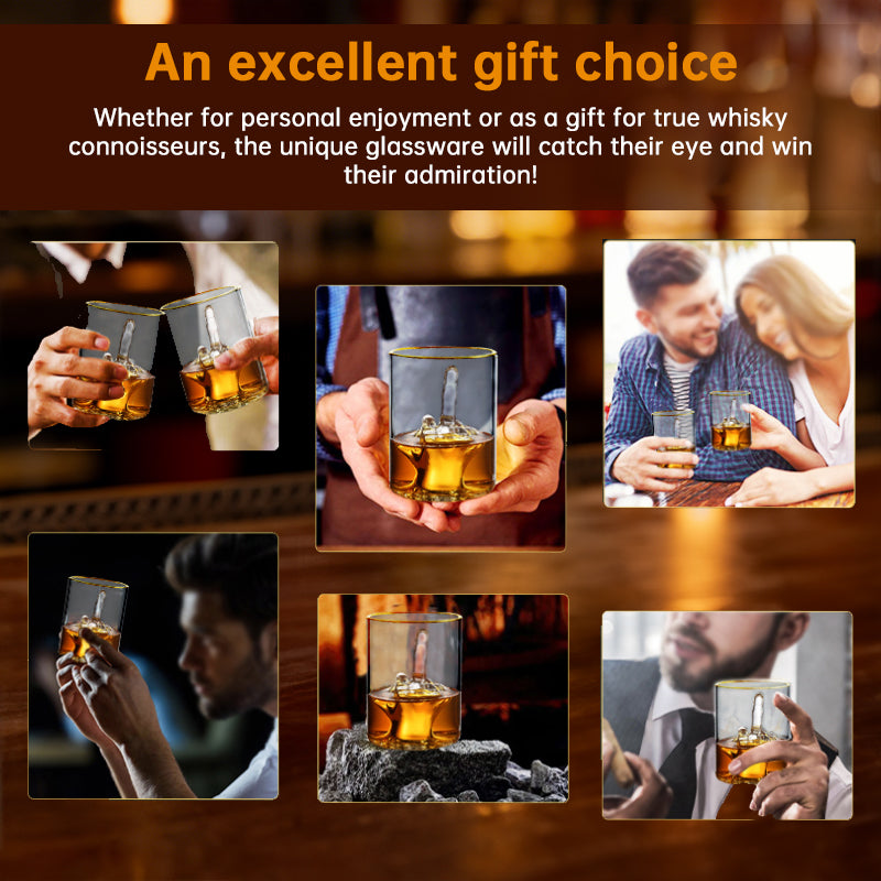 Middle Finger Whiskey Glass with 3D Finger Inside