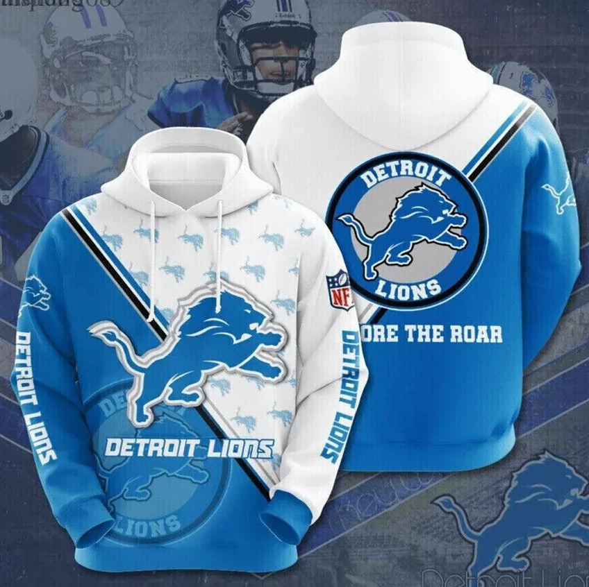 Detroit Lions New York Giants Buffalo Bills Digital Print zipper hooded cardigan jacket