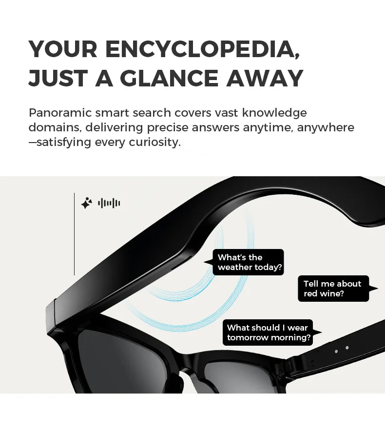 Bluetooth AI Camera glasses Bluetooth call voice assistant real-time translation 5-megapixel Camera stabilization