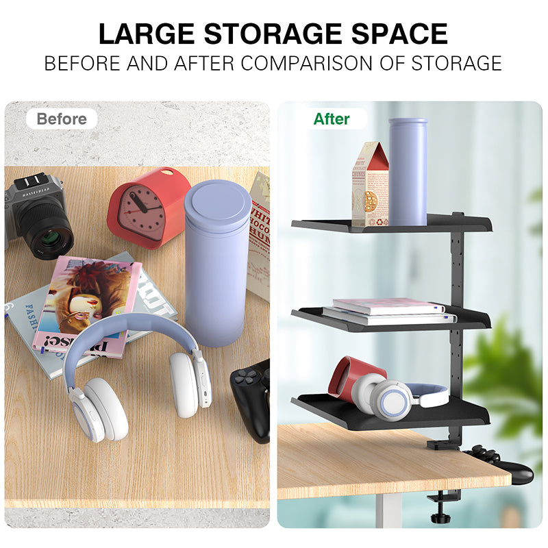 3 - Tier Multifunctional Desk Side Storage Rack