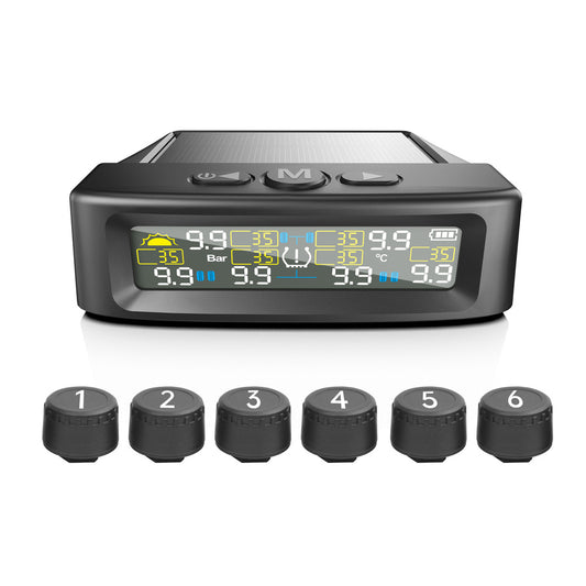 6 wheels Caps Solar Wireless Tire Pressure Monitoring System