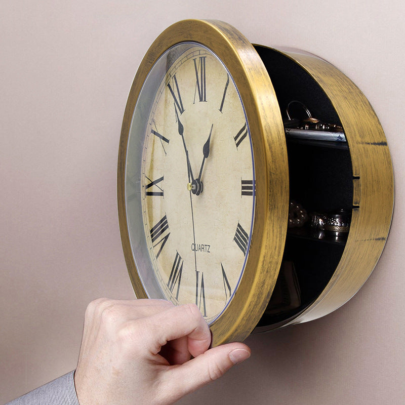 Hidden Safe Wall Clock with LED Display