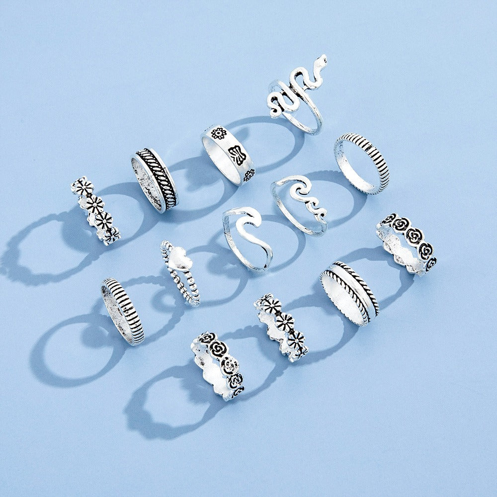 Geometric Joint Rings 13 Pcs Set