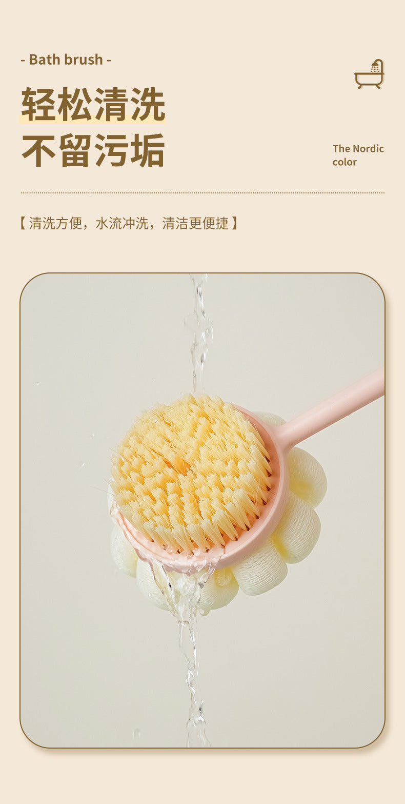 Bathing Brush (Green) Back Scrubbing, No Need To Ask For Help. Long-Handled Brush With Soft Bristles, Double-Sided Bathing Brush. A Perfect Tool For Scrubbing The Back