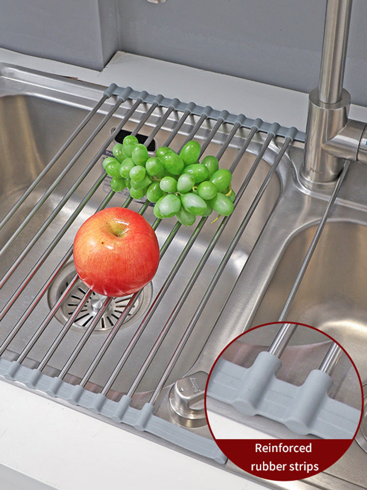 Stainless Steel Collapsible Drain Rack Household Sink Drip Rack Dish Washing Basin Fruit And Vegetable Dishes Chopsticks Water Filtering Rack
