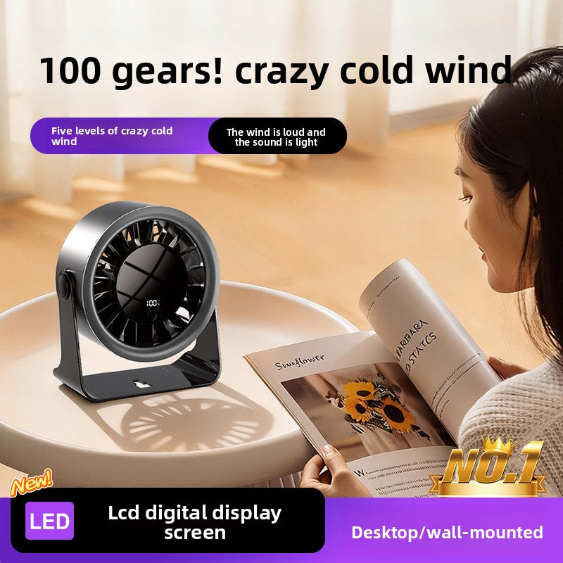 USB Digital Desk Fan with 100 Speeds