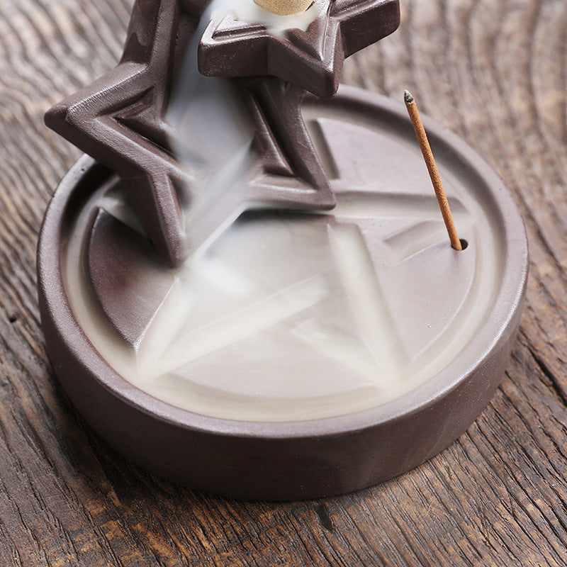 Purple Sand Backflow Incense Burner Creative Islamic Pattern Ornaments Home Household Backflow Aromatherapy Indoor Agarwood