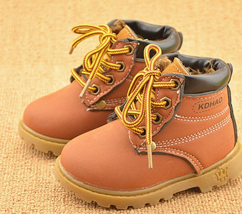 Winter Children's Boots Girls Boys Plush Martin Boots Casual Warm Ankle Shoes Kids Fashion Sneakers Baby Snow Boots