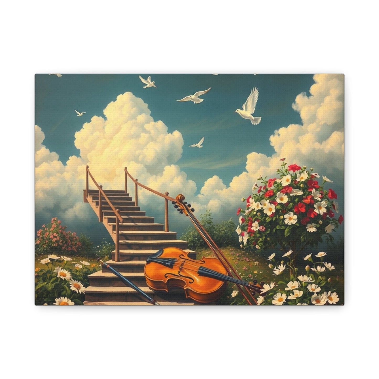 Stretched Canvas Art Print, Musical Scene, Home Decor, Gift for Music Lovers, Wall Art, Unique Artwork