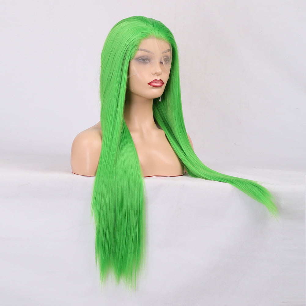 Long Hair Chemical Fiber Front Lace Natural Simulation Wig Headgear Medium Long Hair Headgear
