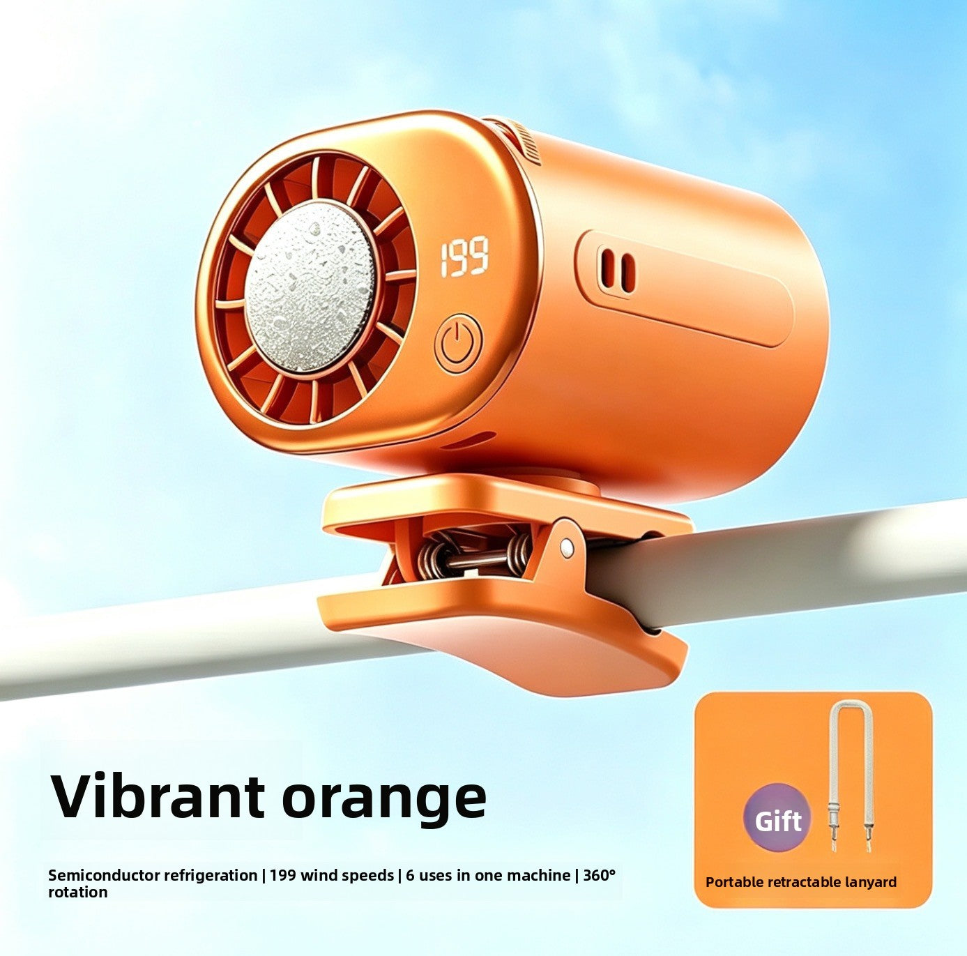 Cooling Ice Pack Waist Fan Semiconductor Portable Umbrella Clip Cooling Gadget USB Strong Wind Power