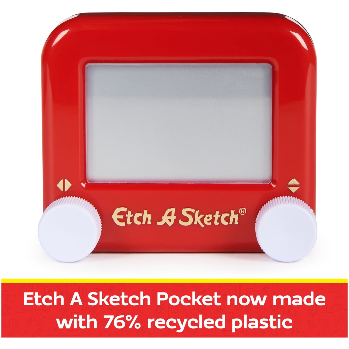 Etch A Sketch Pocket – Classic Magic Screen Drawing Toy Made with 76% Recycled Plastic | Portable, Screen-Free Creativity for Kids Ages 3+