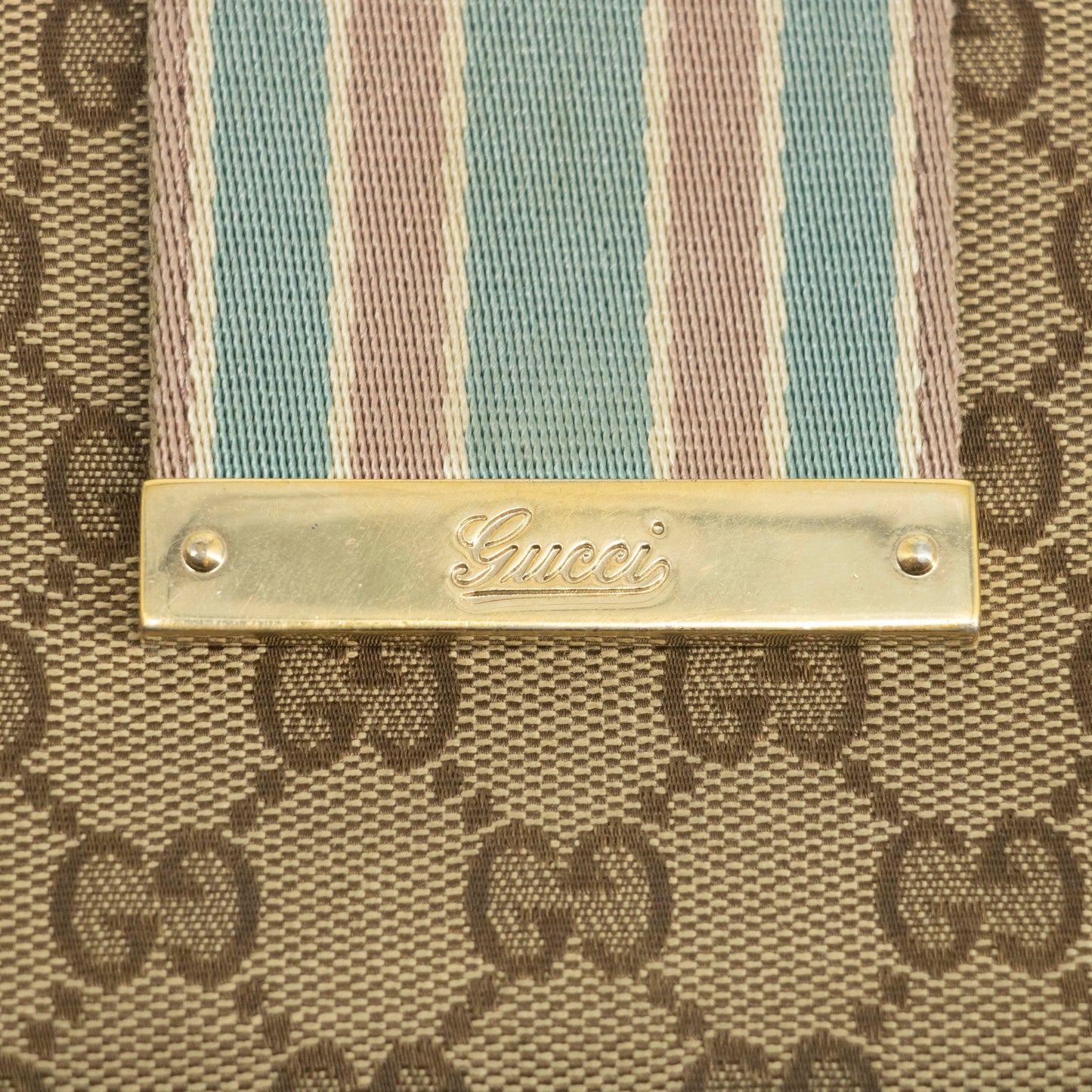 Gucci Beige & Pink GG Canvas French Flap Long Wallet #3920
