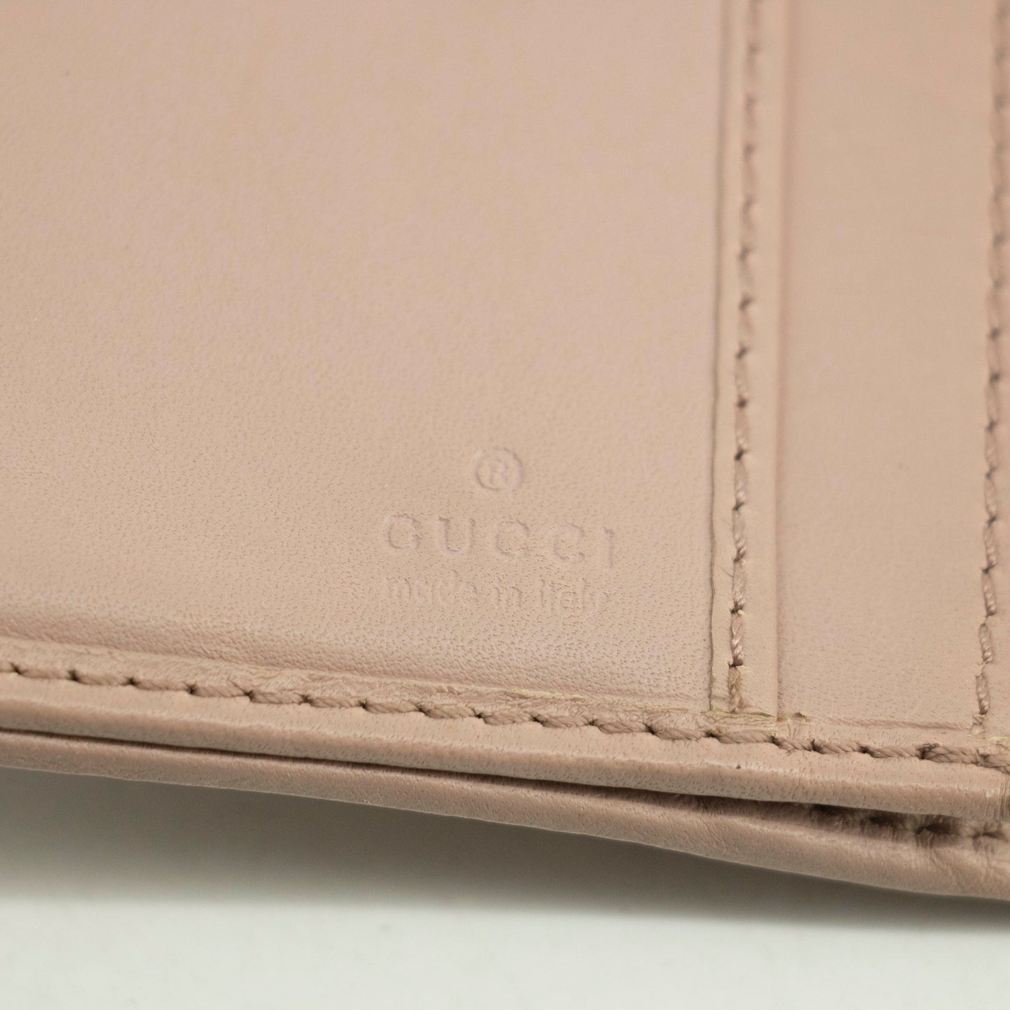 Gucci Beige & Pink GG Canvas French Flap Long Wallet #3920