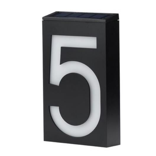 Solar Powered Lighted House Numbers for Address Sign formation