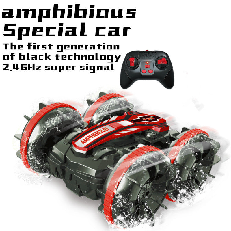 4WD Amphibious Remote Control Car 2.4G Waterproof Double-Sided Power Driving Tank Car Remote Control
