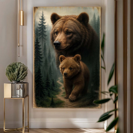 Path of the Wild Kin Bear and Cub Wall Art