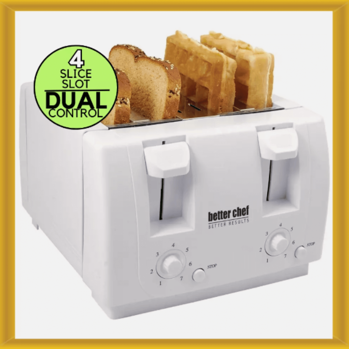 Wide Slot 4-Slice Dual Control Toaster