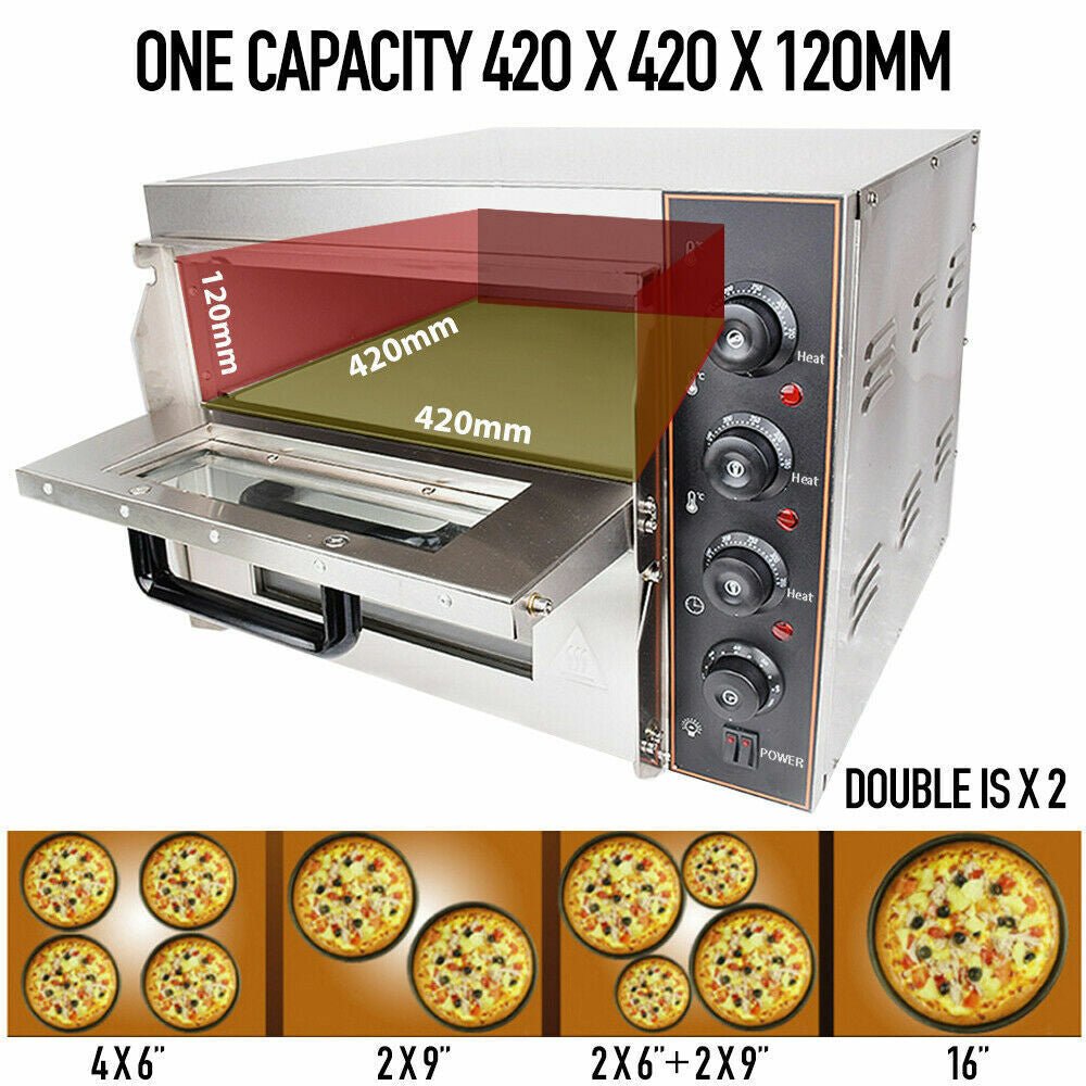 Electric Commercial Stainless Steel Double Deck Pizza Oven (98620571)