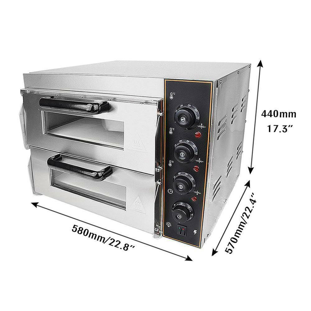 Electric Commercial Stainless Steel Double Deck Pizza Oven (98620571)