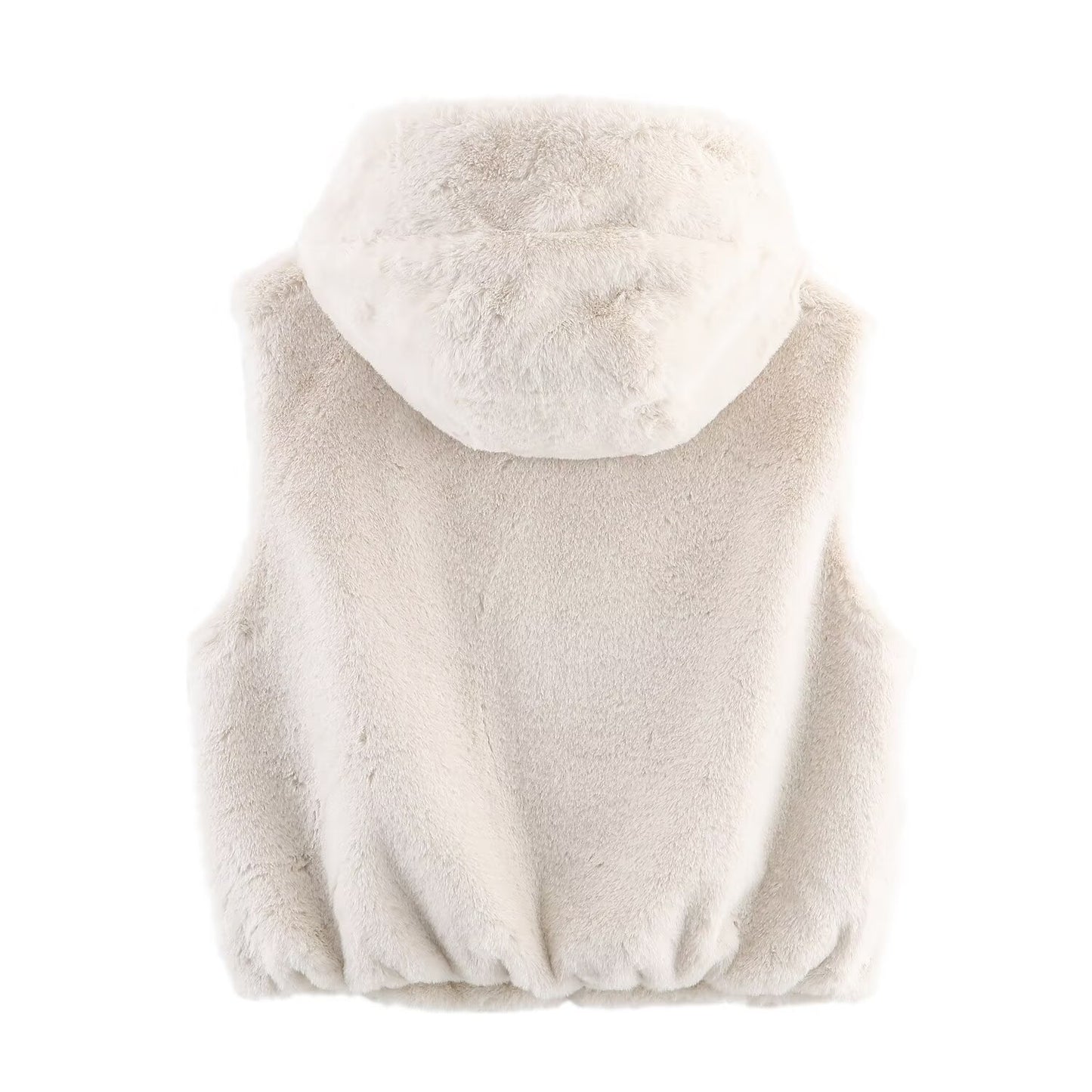Hooded faux Fur vest