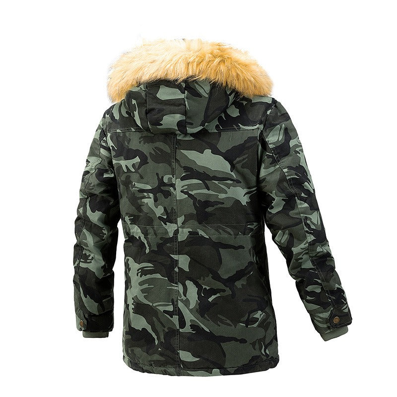 Cotton jacket with added fleece and thick cotton coat camouflage workwear, military cold resist