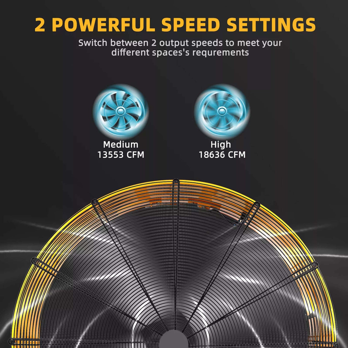 42" Heavy Duty Metal Industrial Dual Speed Air Circulation Drum Fan (SAK85191)