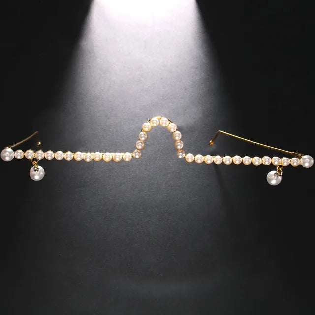 Pearl Eyeglass Frame Personalized Pendant Accessories for Women Face Chain