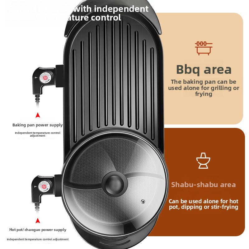 Multifunctional Grilling and Sauteing Combined Cooker