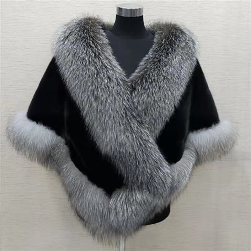 Poncho Fluffy Shawl Fur Evening Dress Shawl Wedding Banquet Shawl Dress Shawl Plush Cape Coat Jackets