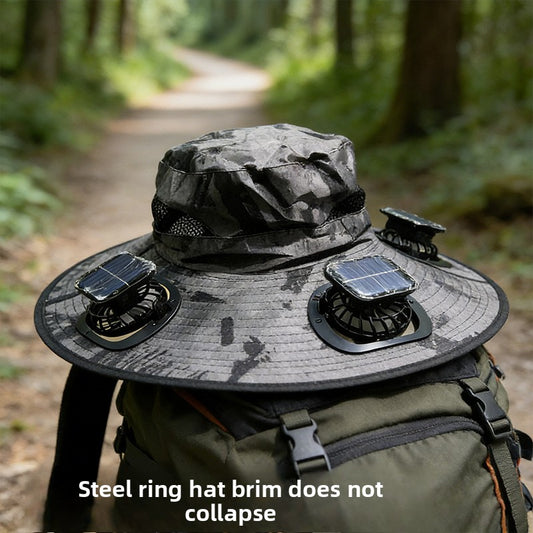 Solar-powered fan hat