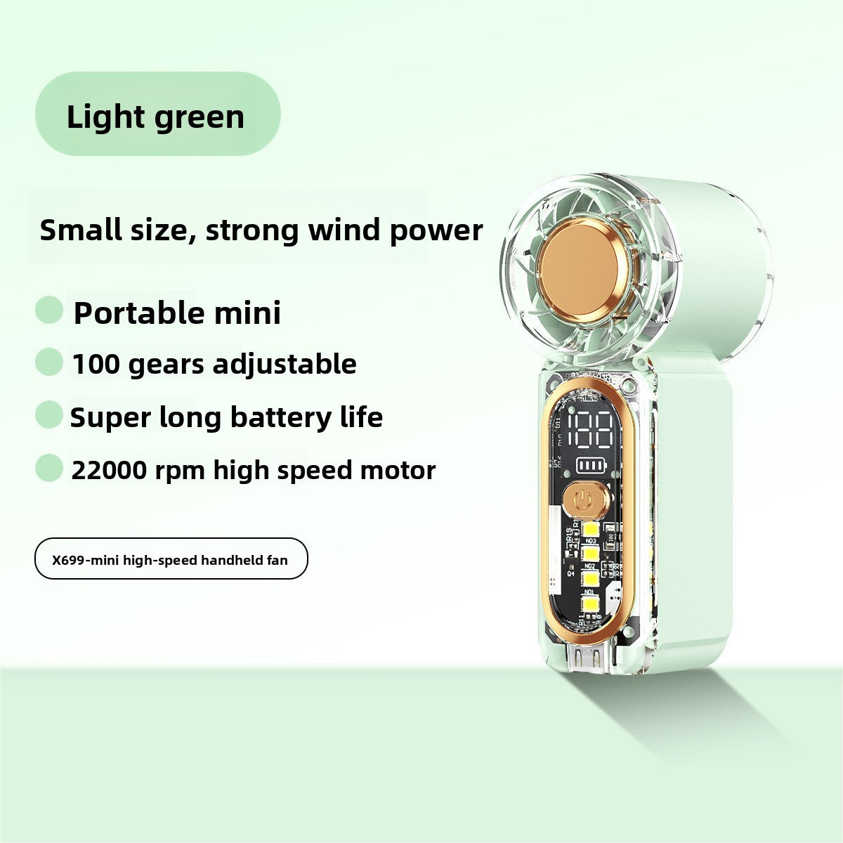 Portable USB Handheld Fan with Light