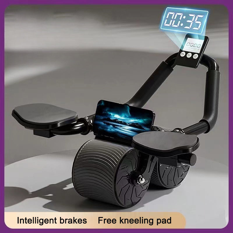 Abdominal muscle training equipment using elbow support rollers