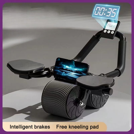 Abdominal muscle training equipment using elbow support rollers