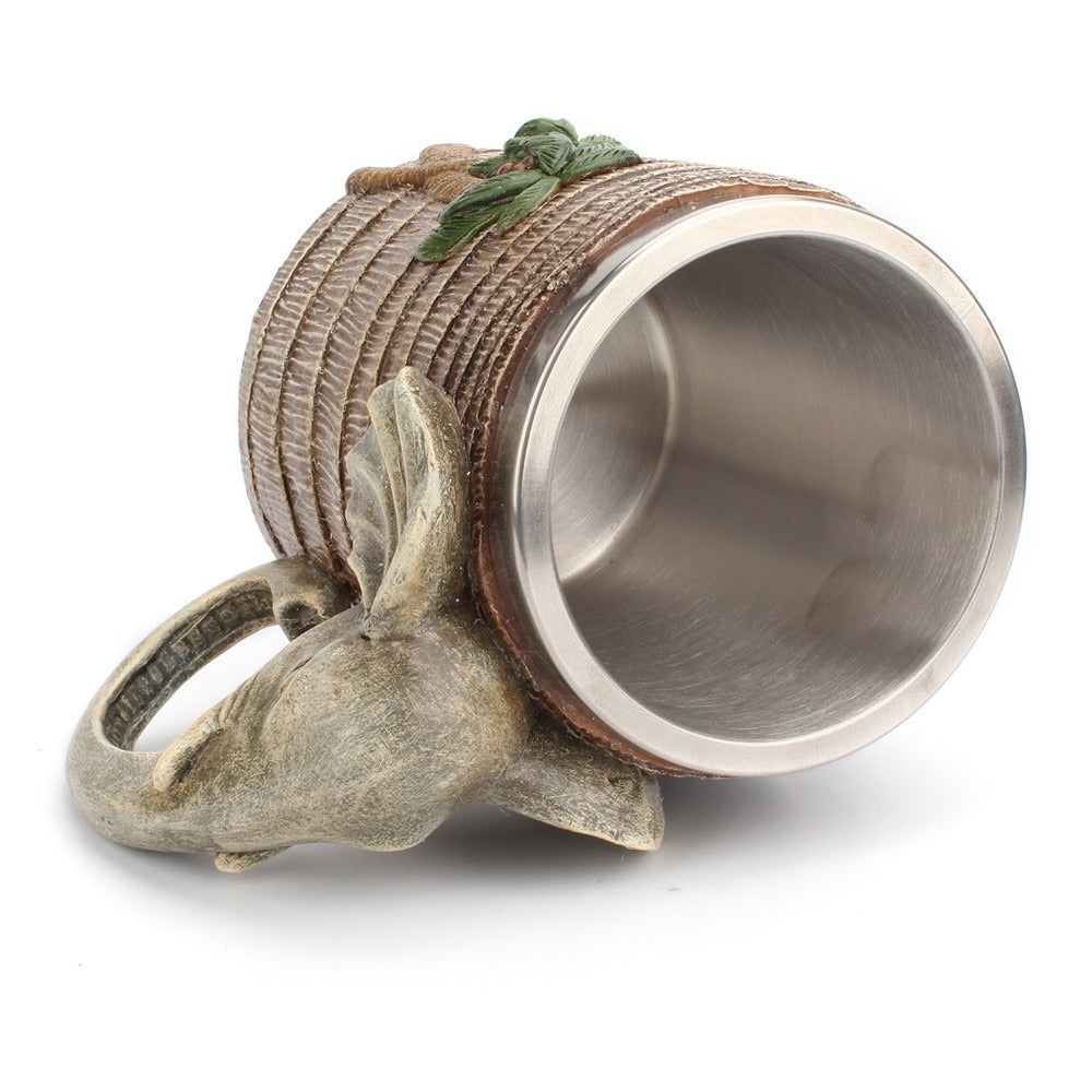 3D Tropical Rainforest Elephant Stainless Steel Coffee Mug