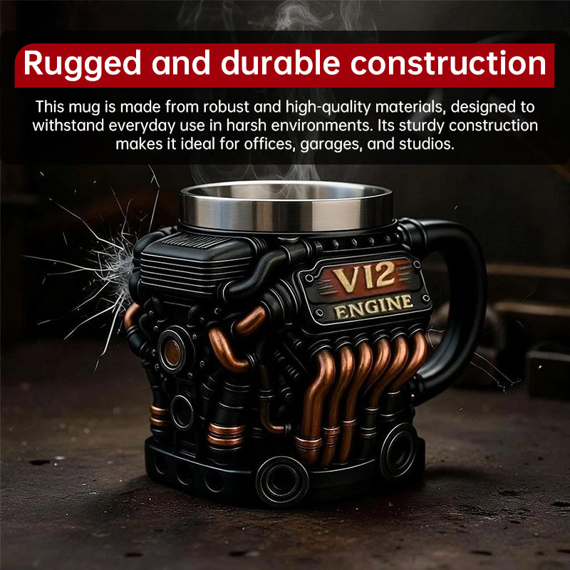 V8 Engine Mug | Stainless Steel Coffee Cup