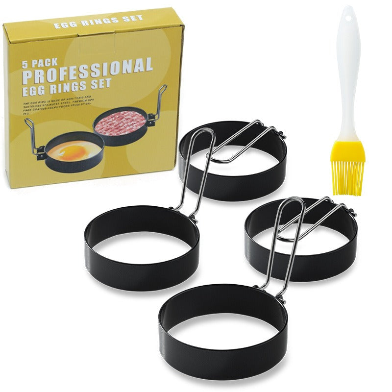 Stainless steel non stick circular egg fryer hamburger patty shaper