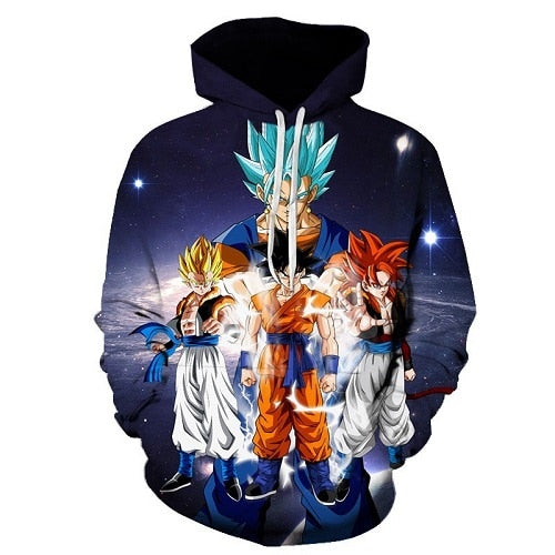 3D Printed Cartoon Hoodies Z pocket hooded sweatshirt with sleeves