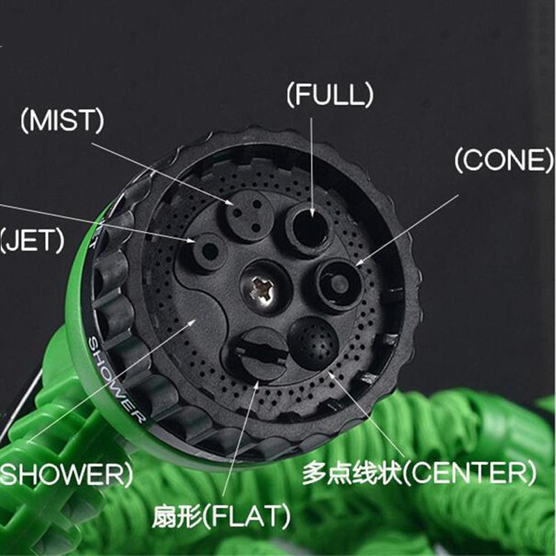 25FT Car Wash Water Gun Flexible Garden Hose Expandable High Pressure Spray Gun With Pipe 7 Modes To Watering