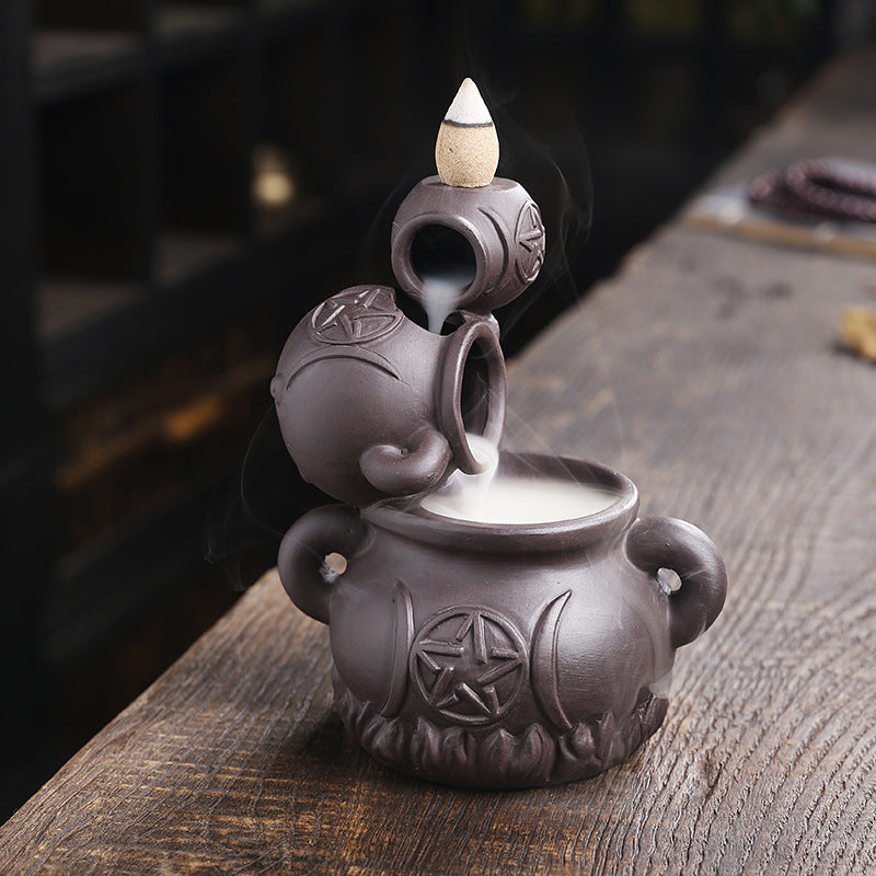 Backflow Incense Burner Home Indoor Sandalwood Stove Creative Wine Cylinder Islamic Backflow Aromatherapy Stove Home Decoration