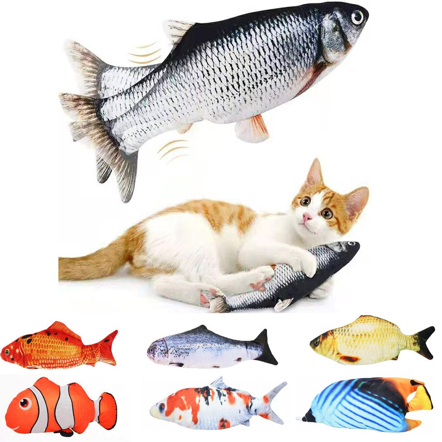 USB Charger Toy Fish Moving Electric Floppy Fish Realistic Pet Chew Bite cat dog toy